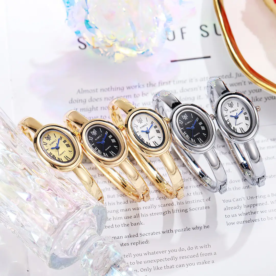 Hot-Selling Foreign Trade Roman Oval Women's Watch, Bathtub Bracelet, High-End Chanel-Style Trendy Quartz Watch