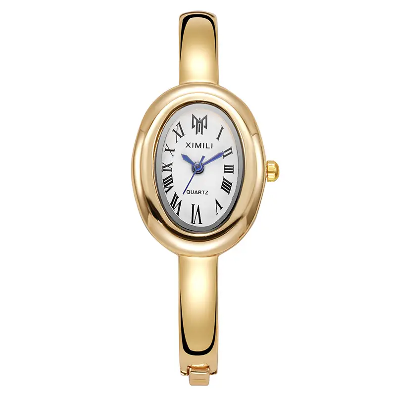 Hot-Selling Foreign Trade Roman Oval Women's Watch, Bathtub Bracelet, High-End Chanel-Style Trendy Quartz Watch
