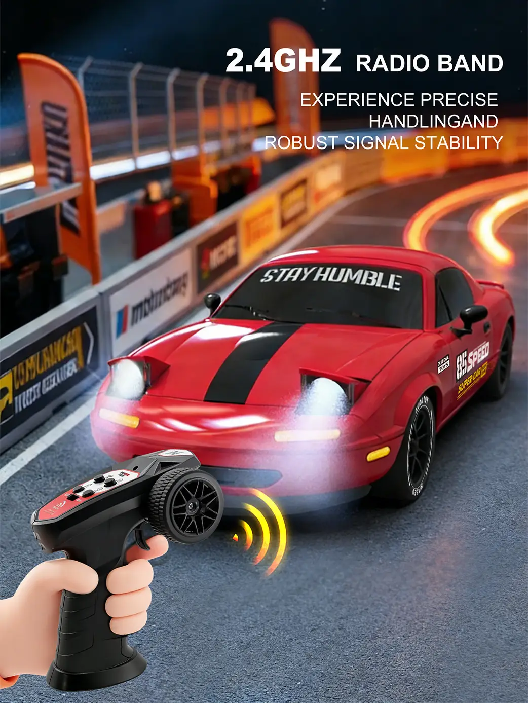 Professional High-Speed Rc Remote Control Car Four-Wheel Drive One-Button Spray Light Drift Racing Car Mx5 Kidsren's Car Boy Toy — feature 13