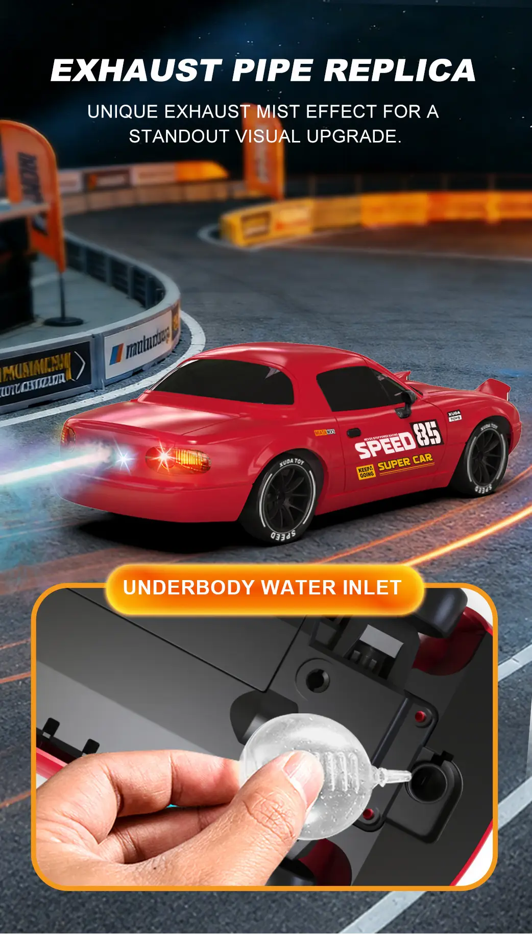 Professional High-Speed Rc Remote Control Car Four-Wheel Drive One-Button Spray Light Drift Racing Car Mx5 Kidsren's Car Boy Toy — feature 14