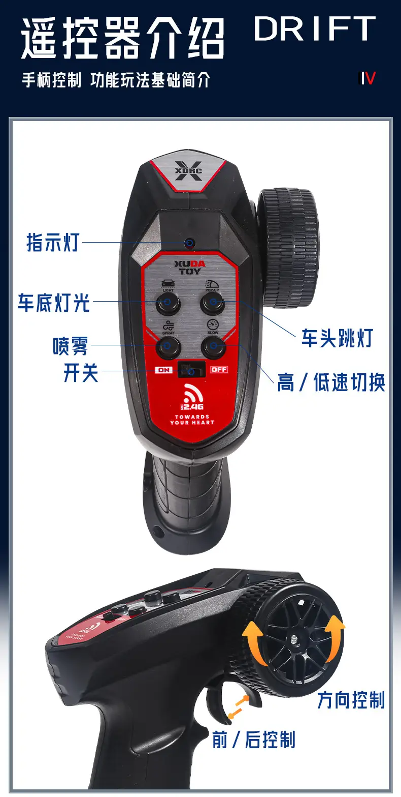 Professional High-Speed Rc Remote Control Car Four-Wheel Drive One-Button Spray Light Drift Racing Car Mx5 Kidsren's Car Boy Toy — feature 21
