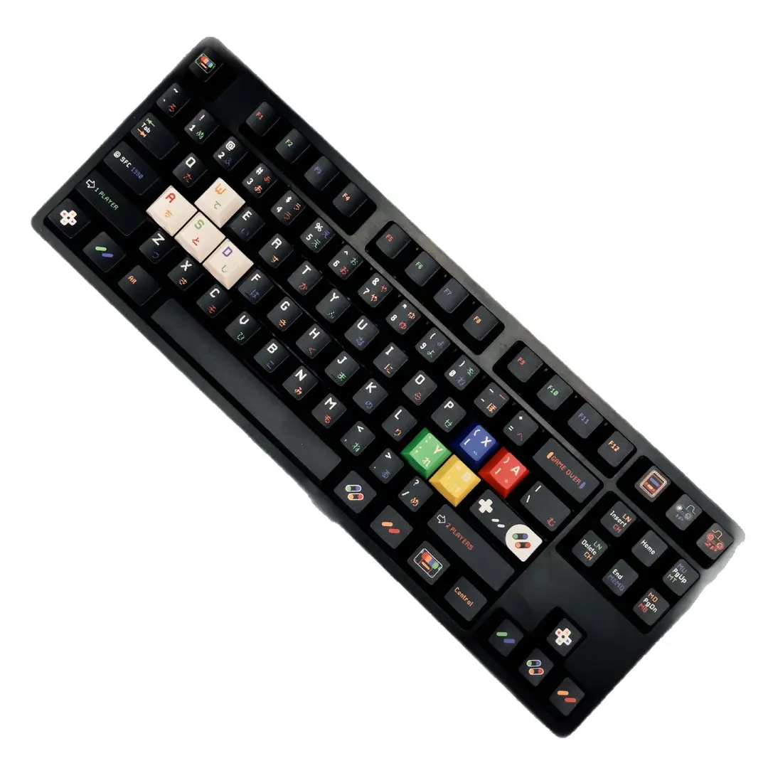 Childlike Black Theme Keycaps Pbt Five-Sided Sublimation Original Factory Height Customized Mechanical Keyboard Keycap Set