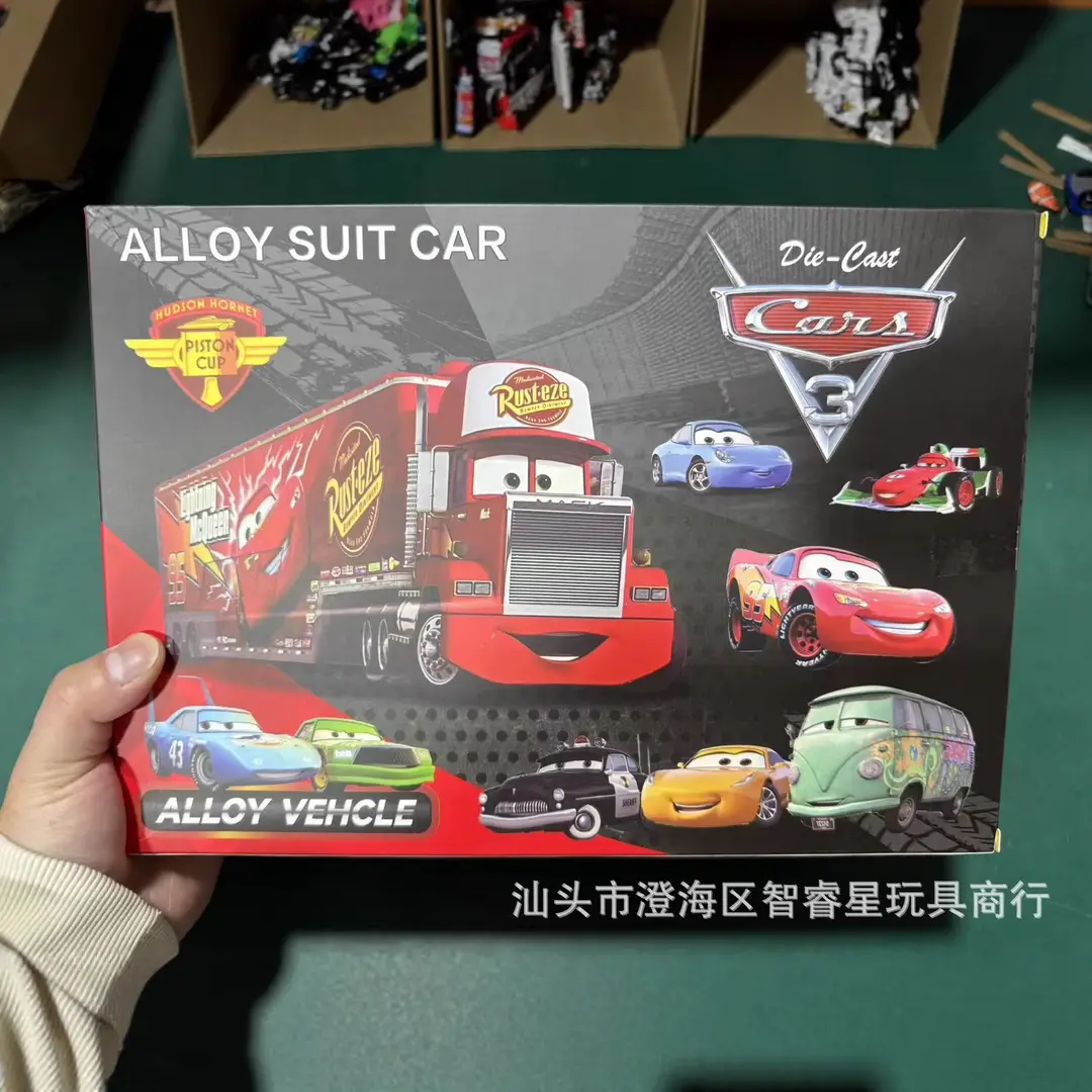 New Cross-Border Cars Alloy Sliding Non-Retractable Lightning Mcqueen Toy Set Gift Box for Children