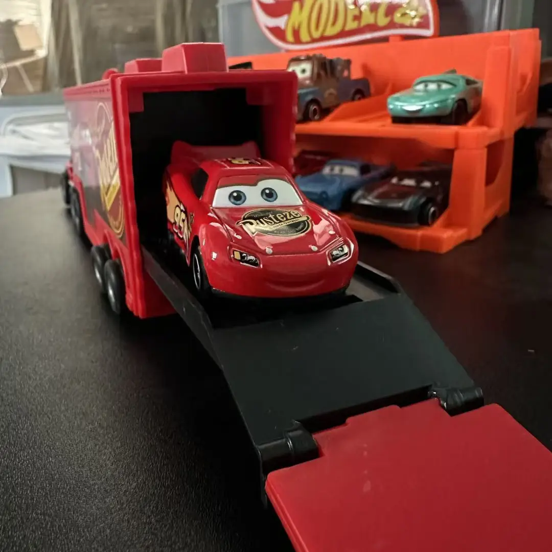 Cross-Border Cars and Trucks Uncle Mcqueen Container Truck Alloy Children's Toy Car Pull-Back Inertia Toy Lightning Mcqueen