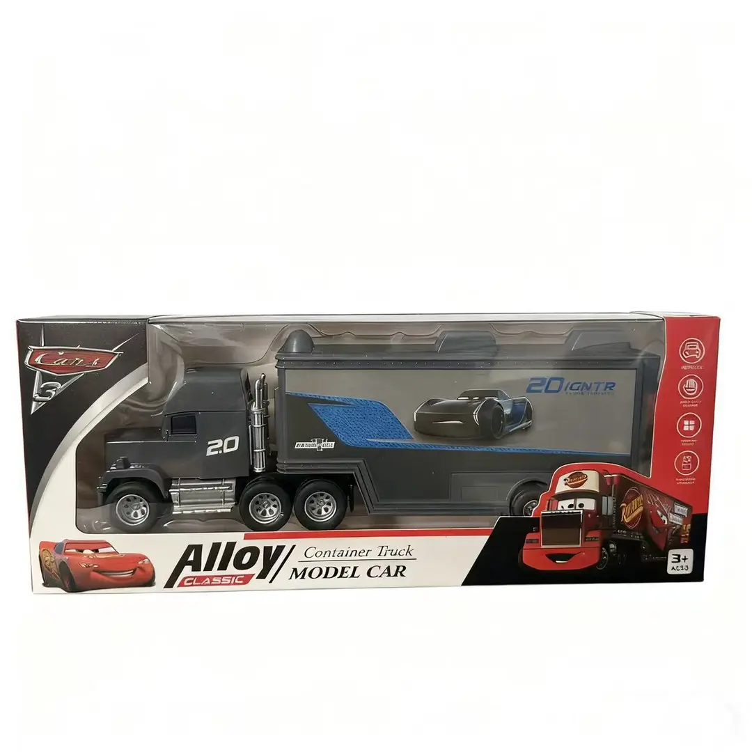 Cross-Border Cars and Trucks Uncle Mcqueen Container Truck Alloy Children's Toy Car Pull-Back Inertia Toy Lightning Mcqueen