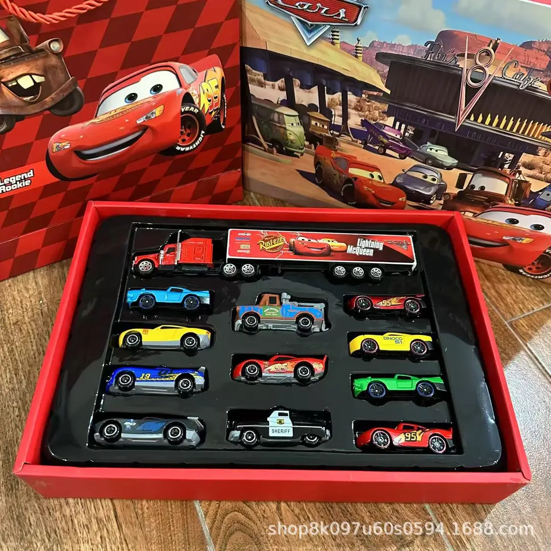 Cross-Border Cars 3 Alloy Sliding Non-Returnable Lightning Mcqueen and Mater Children's Toy Set Gift Box