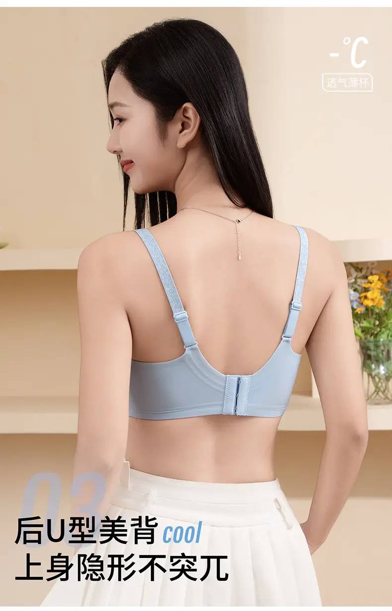 Seamless Nude-Feel Underwear for Women, Jelly Soft Support, Adjustable, Side Breast Reduction, No Steel Ring, Breathable, Ultra-Soft and Thin Bra — feature 14