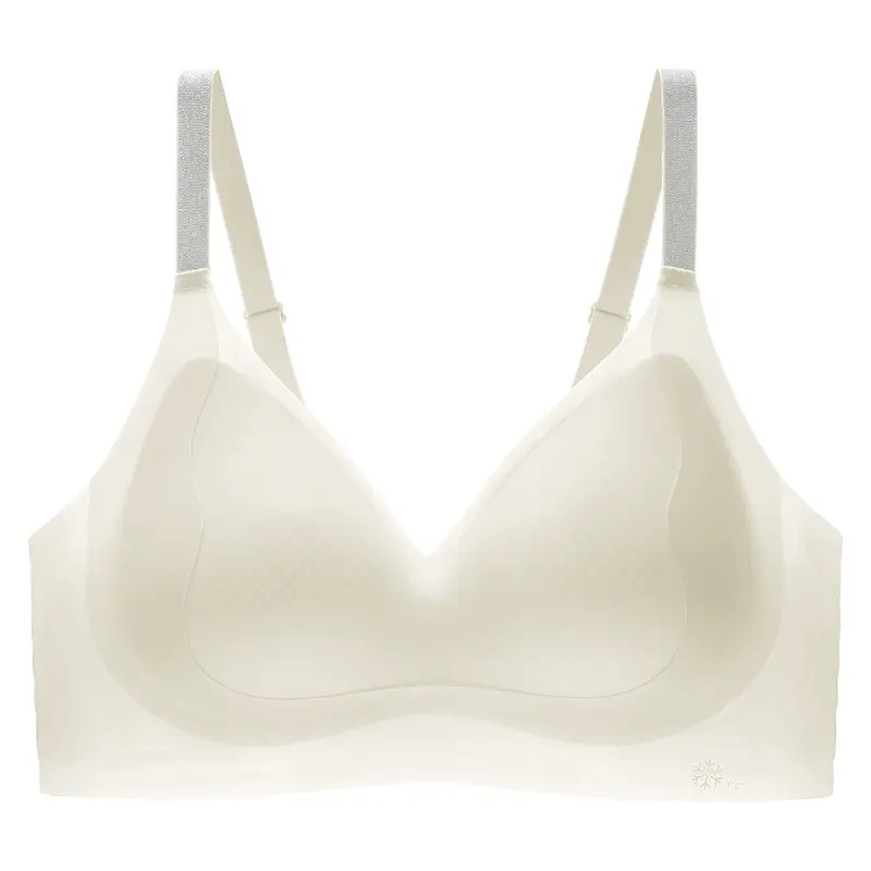 Seamless Nude-Feel Underwear for Women, Jelly Soft Support, Adjustable, Side Breast Reduction, No Steel Ring, Breathable, Ultra-Soft and Thin Bra