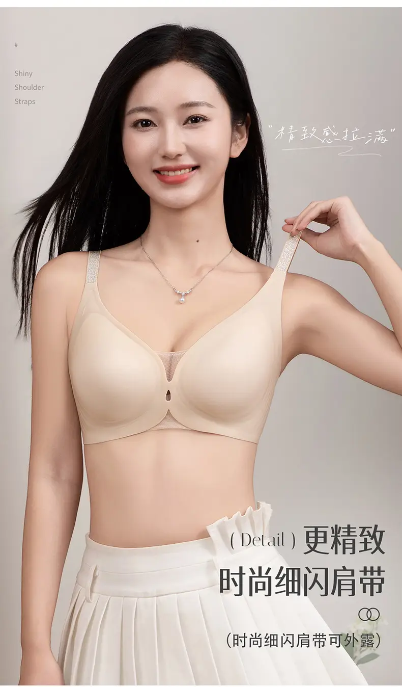 Cool and Seamless Nude-Feel Underwear for Women, Jelly Soft Support, Adjustable, Perforated, Breathable, Wire-Free, Ultra-Soft and Thin Bra — feature 2