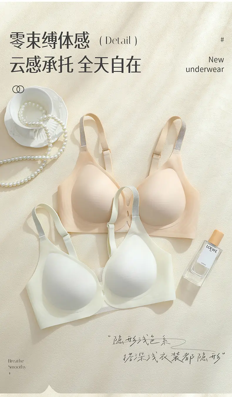 Cool and Seamless Nude-Feel Underwear for Women, Jelly Soft Support, Adjustable, Perforated, Breathable, Wire-Free, Ultra-Soft and Thin Bra — feature 9