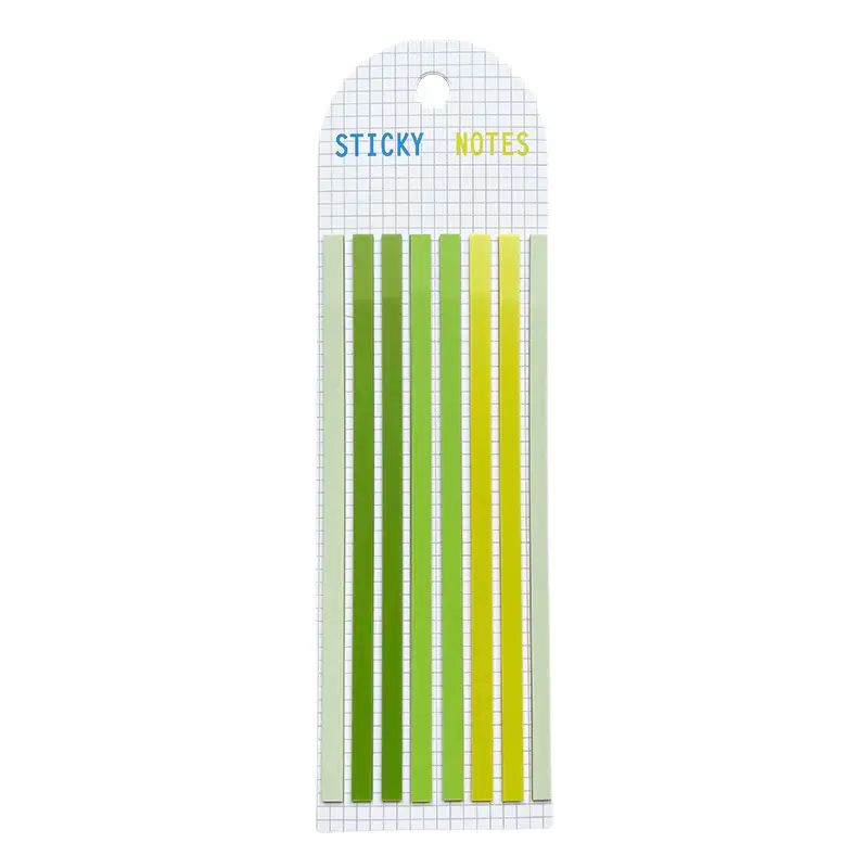 Cross-Border Long Strip Index Tabs, Fluorescent Macaron Semi-Transparent Pet Sticky Notes, Journal Memo Notes, Message Labels