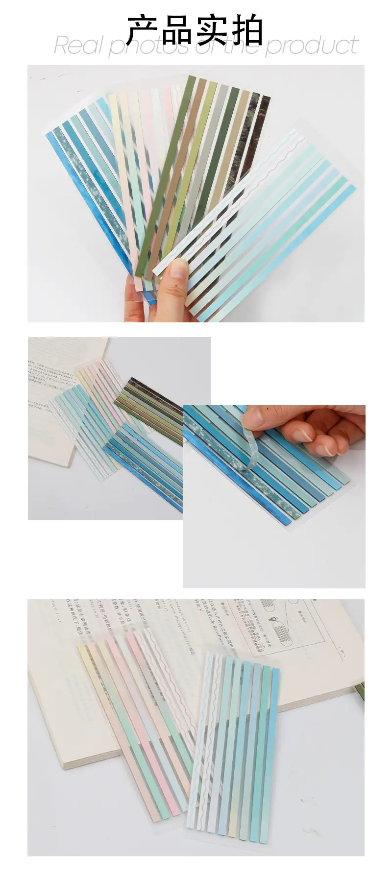 Cross-Border Long Strip Index Tabs, Fluorescent Macaron Semi-Transparent Pet Sticky Notes, Journal Memo Notes, Message Labels — feature 7