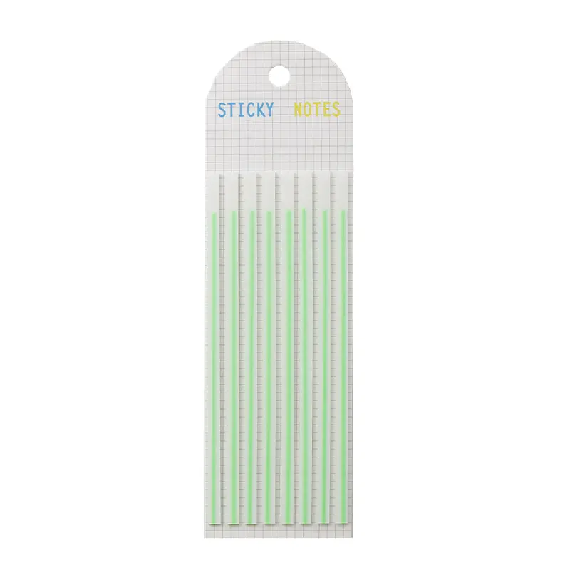 Cross-Border Long Strip Index Tabs, Fluorescent Macaron Semi-Transparent Pet Sticky Notes, Journal Memo Notes, Message Labels