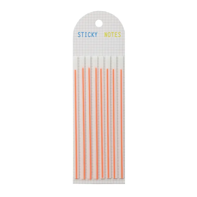 Cross-Border Long Strip Index Tabs, Fluorescent Macaron Semi-Transparent Pet Sticky Notes, Journal Memo Notes, Message Labels