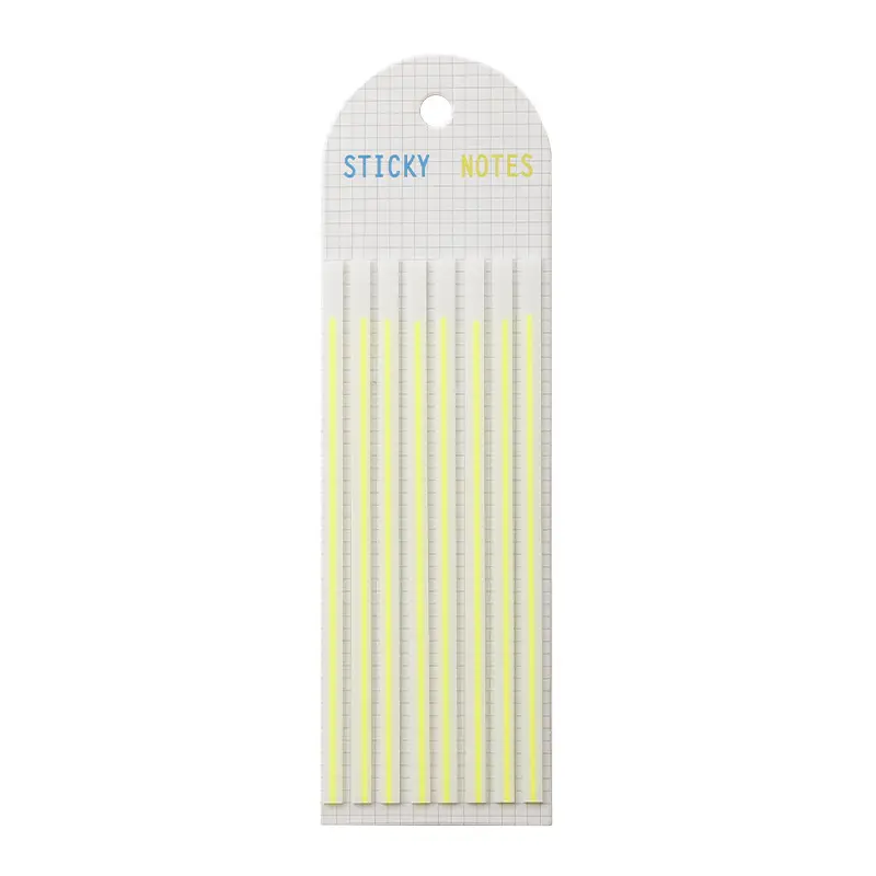 Cross-Border Long Strip Index Tabs, Fluorescent Macaron Semi-Transparent Pet Sticky Notes, Journal Memo Notes, Message Labels