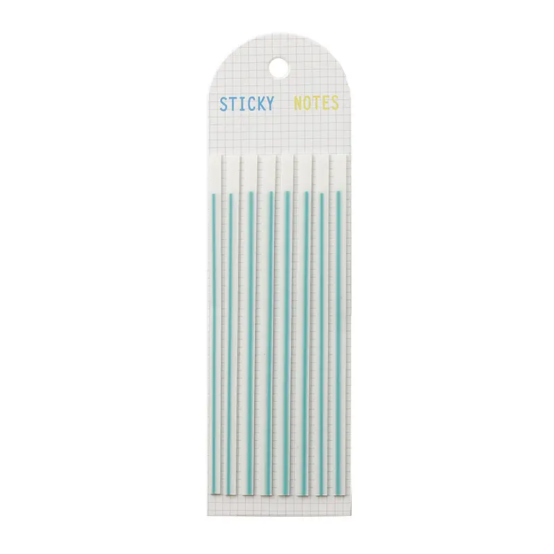 Cross-Border Long Strip Index Tabs, Fluorescent Macaron Semi-Transparent Pet Sticky Notes, Journal Memo Notes, Message Labels