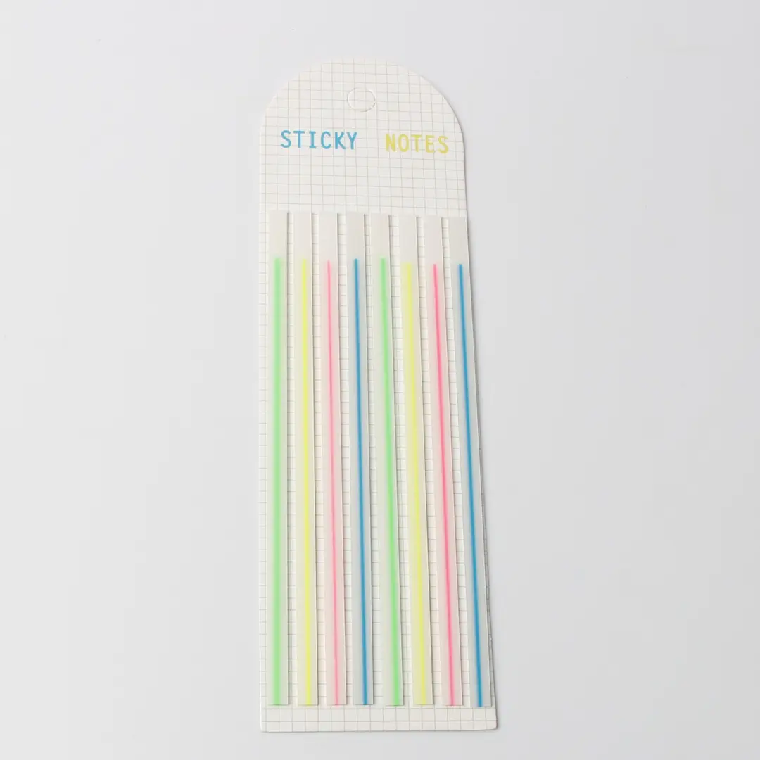 Cross-Border Long Strip Index Tabs, Fluorescent Macaron Semi-Transparent Pet Sticky Notes, Journal Memo Notes, Message Labels