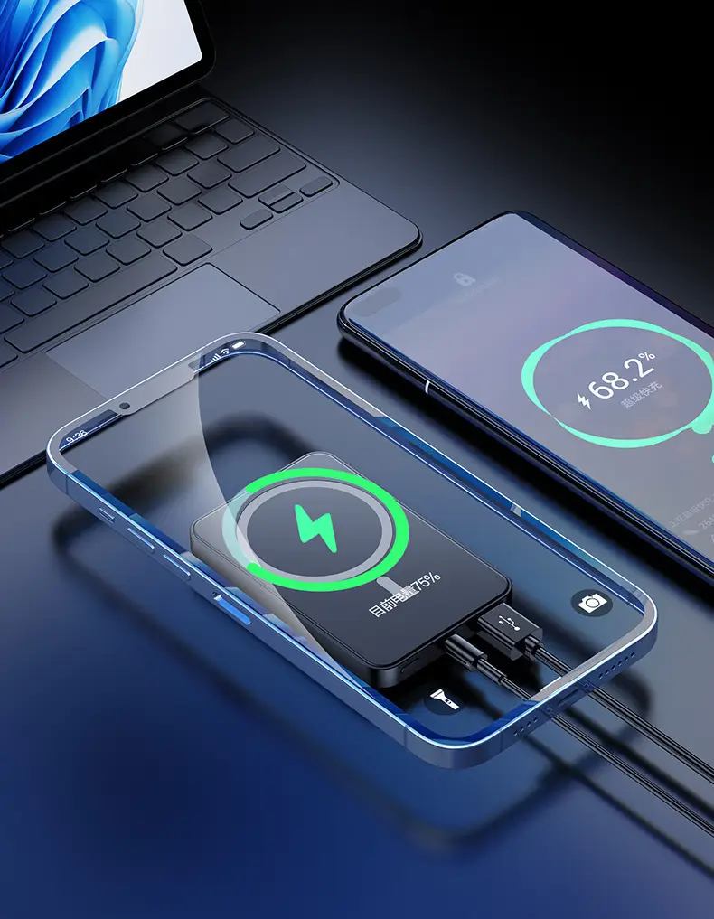 Cross-Border 3C Certified Magnetic Wireless Power Bank Magsafe 10000Mah Super Fast Charging Mobile Power Supply — feature 13