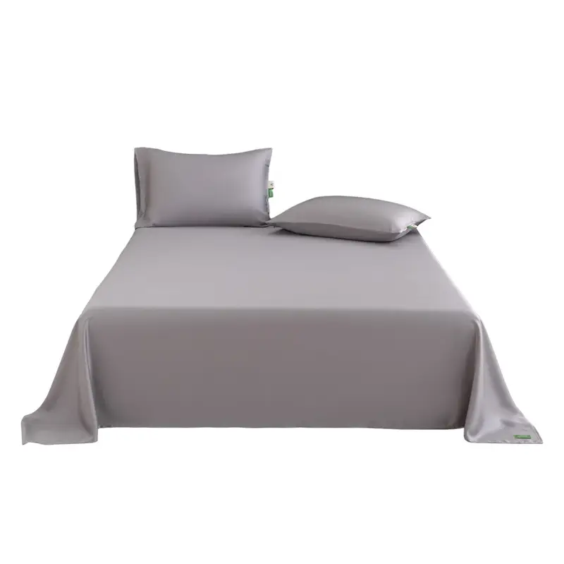 Lf60 Lenzing Lyocell Tencel Single-Piece Solid Color Bed Sheet and Pillowcase, Summer Cooling Silky Single-Piece Duvet Cover, Cross-Border
