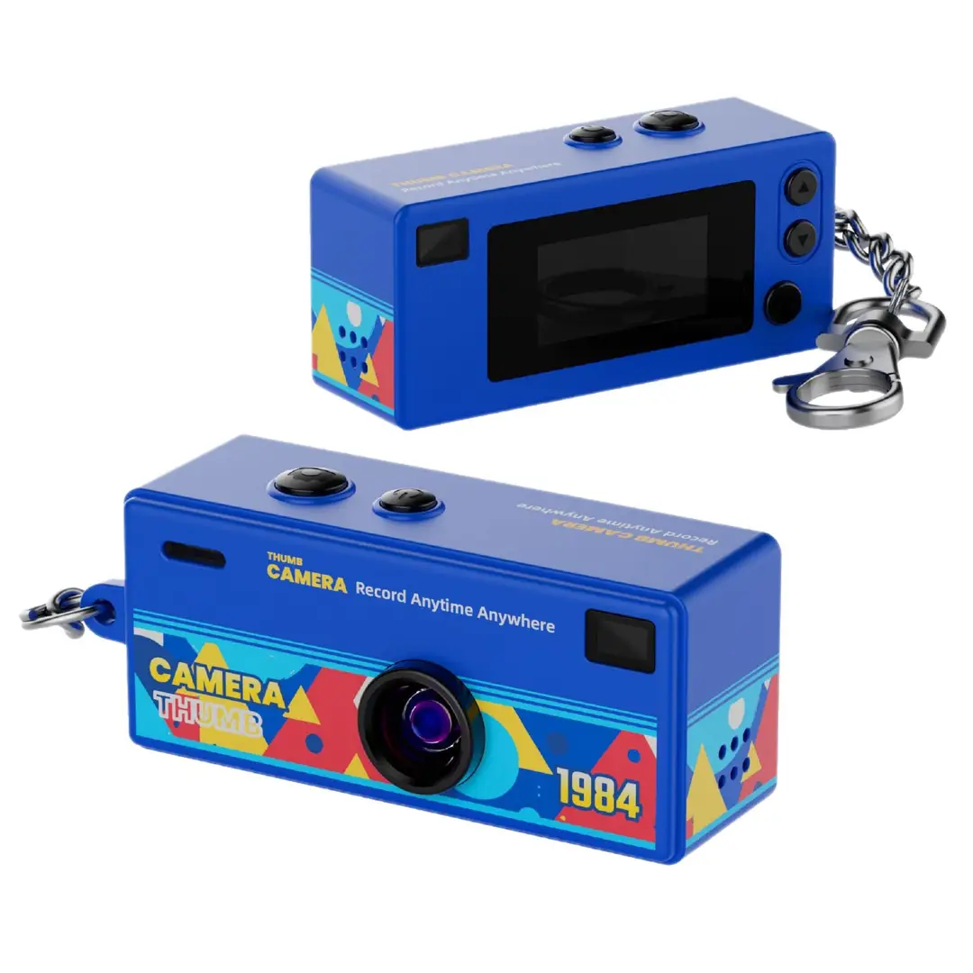 Retro Thumb Camera for Students, Small Portable Camera for Taking Photos and Videos, Pocket-Sized Trendy Photo Gadget
