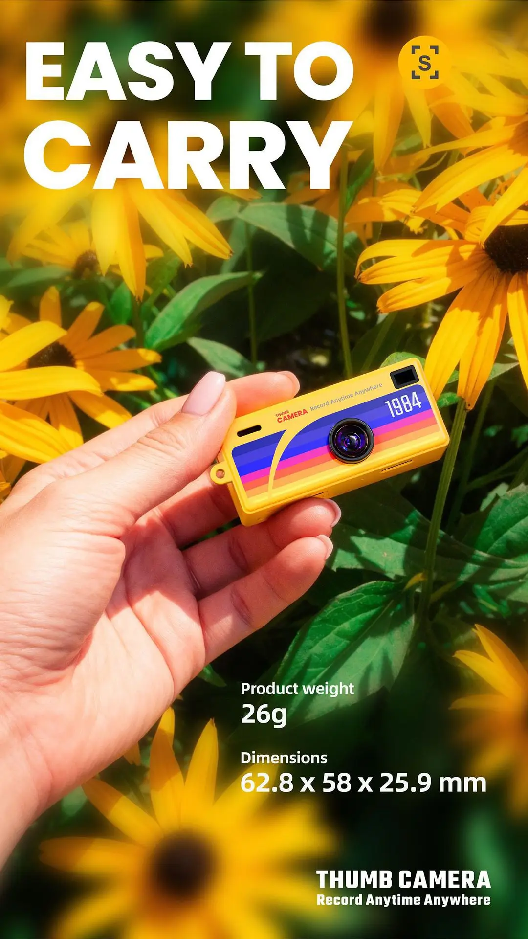 Retro Thumb Camera for Students, Small Portable Camera for Taking Photos and Videos, Pocket-Sized Trendy Photo Gadget — feature 23