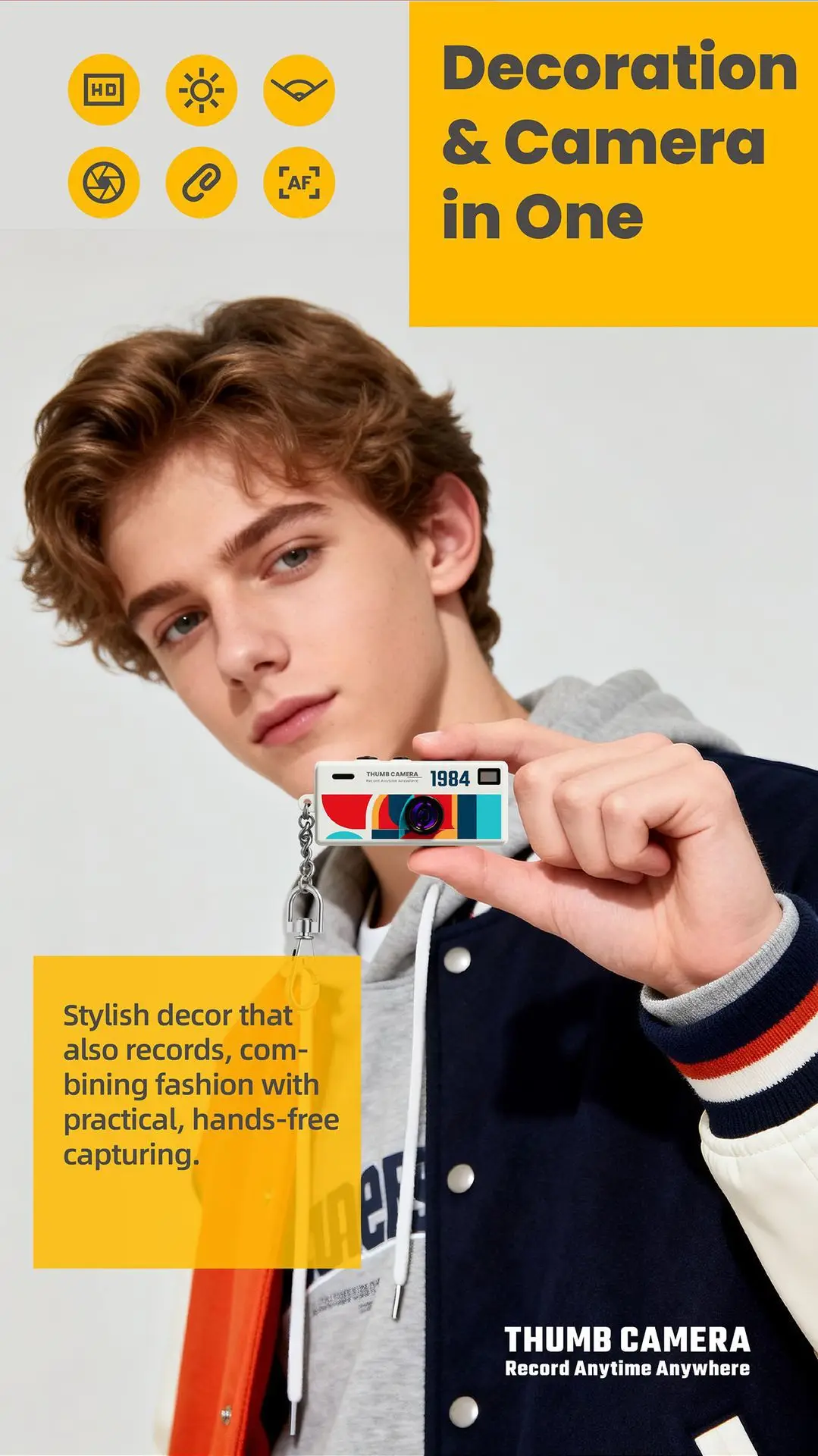 Retro Thumb Camera for Students, Small Portable Camera for Taking Photos and Videos, Pocket-Sized Trendy Photo Gadget — feature 26