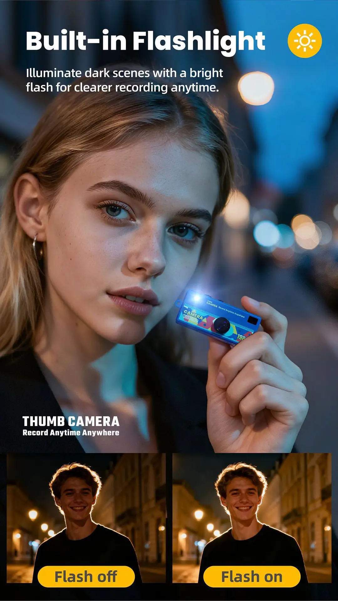 Retro Thumb Camera for Students, Small Portable Camera for Taking Photos and Videos, Pocket-Sized Trendy Photo Gadget — feature 27