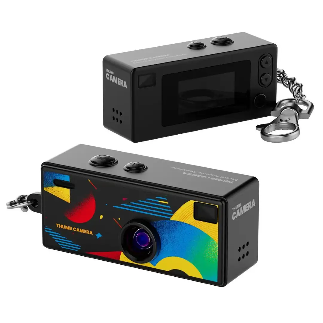 Retro Thumb Camera for Students, Small Portable Camera for Taking Photos and Videos, Pocket-Sized Trendy Photo Gadget