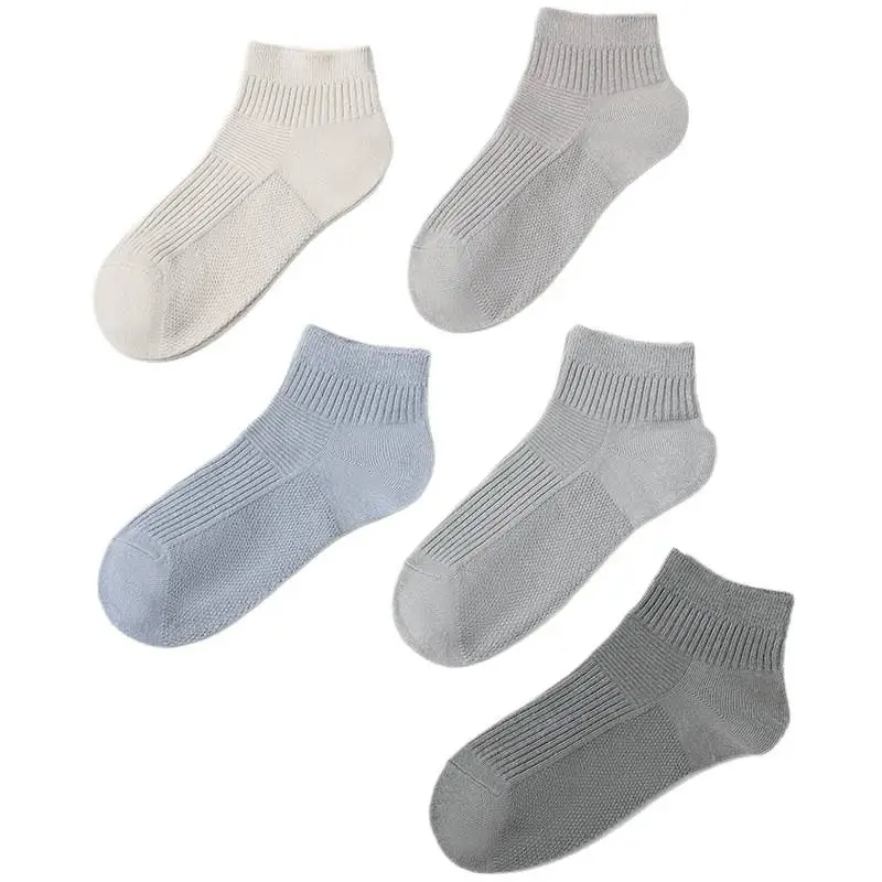Men's Short Cotton Socks, Summer Thin Anti-Odor Men's Socks, Sports Summer Black Breathable Men's Ankle Socks