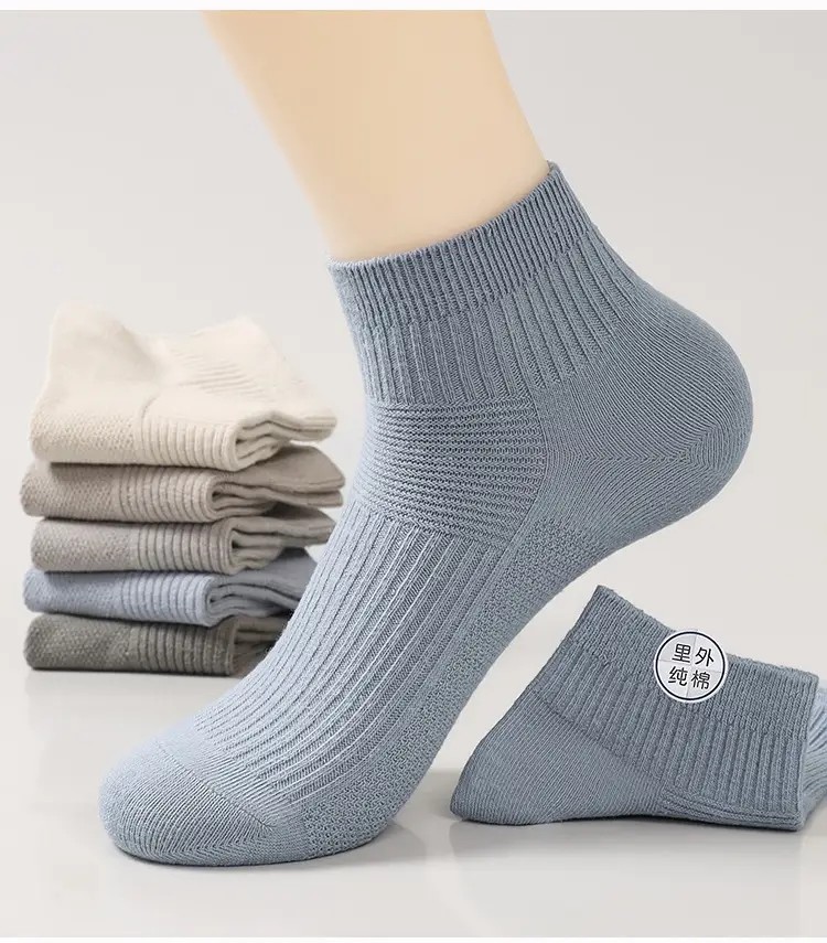 Men's Short Cotton Socks, Summer Thin Anti-Odor Men's Socks, Sports Summer Black Breathable Men's Ankle Socks — feature 16