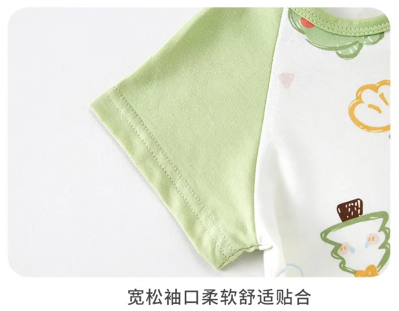 Children's Summer Thin Pajamas, Girls' Short-Sleeve Two-Way Sleep Sack, Baby Nightgown, Bamboo Cotton Loungewear, One-Piece Air-Conditioning Suit — feature 21