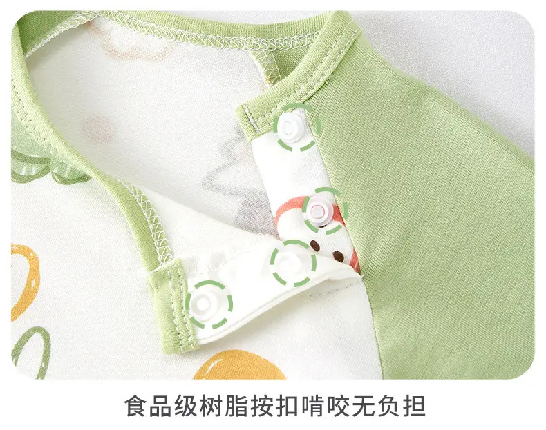 Children's Summer Thin Pajamas, Girls' Short-Sleeve Two-Way Sleep Sack, Baby Nightgown, Bamboo Cotton Loungewear, One-Piece Air-Conditioning Suit — feature 23