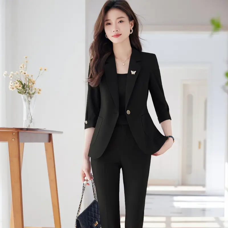Hotel Front Desk Workwear, Three-Quarter Sleeve, Mid-Sleeve, Elegant Suit, New Spring/Summer Professional Formal Wear, Two-Piece Pants Set, Wholesale - Image 10