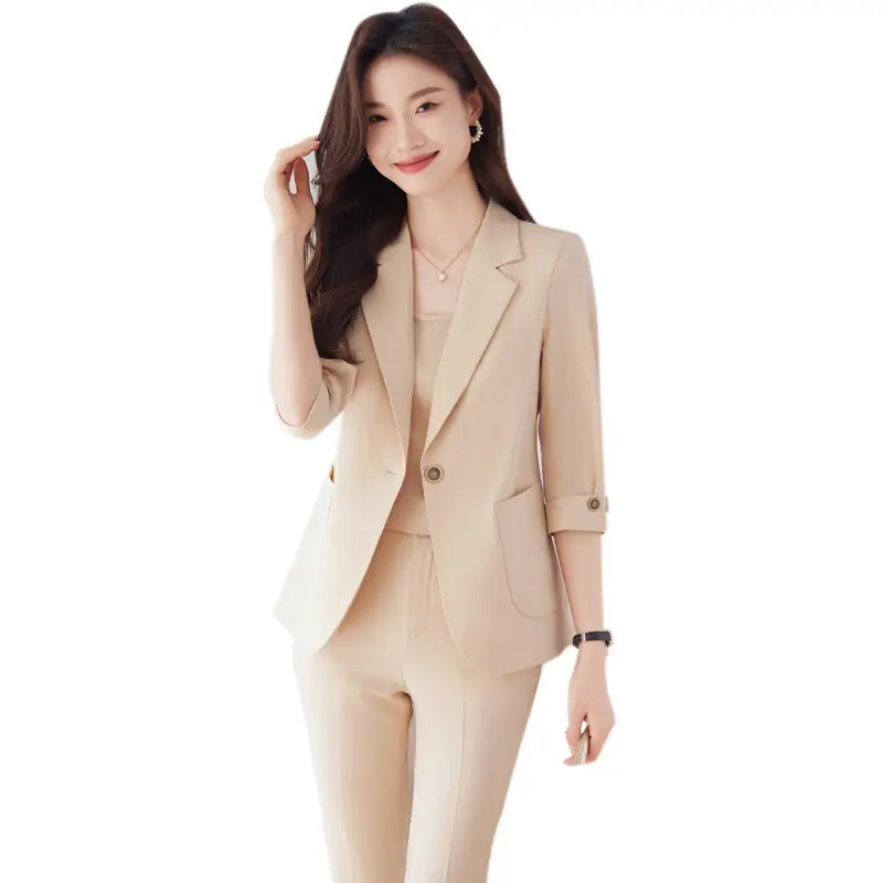 Hotel Front Desk Workwear, Three-Quarter Sleeve, Mid-Sleeve, Elegant Suit, New Spring/Summer Professional Formal Wear, Two-Piece Pants Set, Wholesale - Image 12