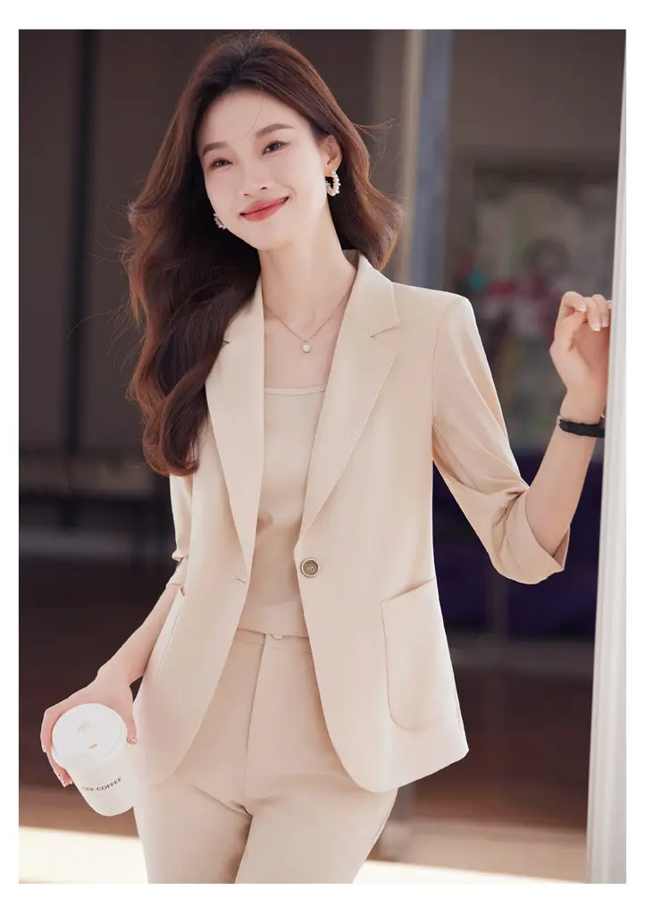 Hotel Front Desk Workwear, Three-Quarter Sleeve, Mid-Sleeve, Elegant Suit, New Spring/Summer Professional Formal Wear, Two-Piece Pants Set, Wholesale — feature 17