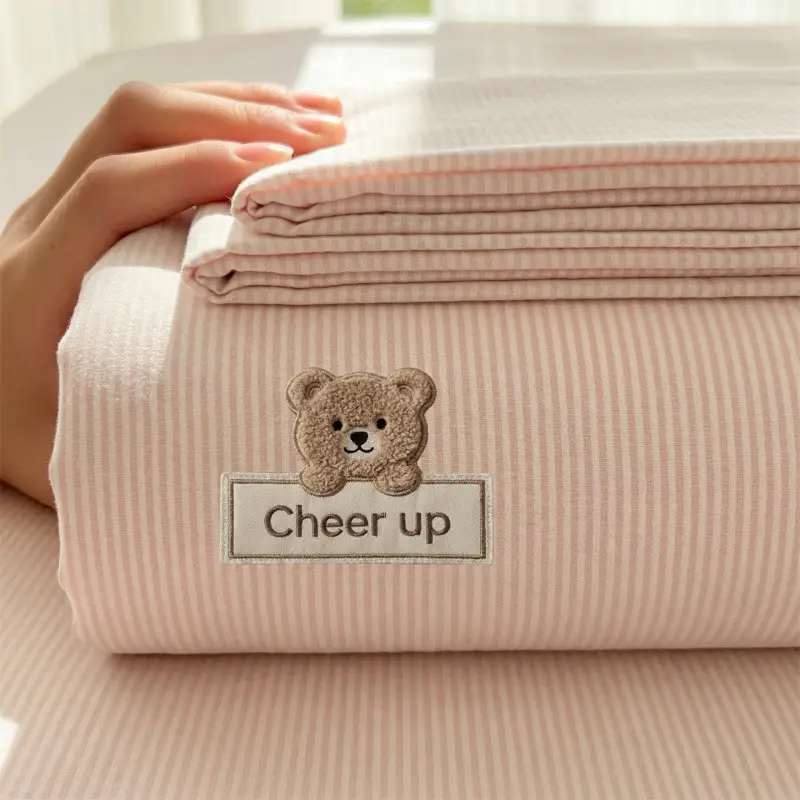 Pure Cotton Coarse Cloth Fitted Sheet, Summer Cooling Full-Coverage Bed Mat, Class A, Suitable for Mother and Baby, Dustproof Mattress Protector