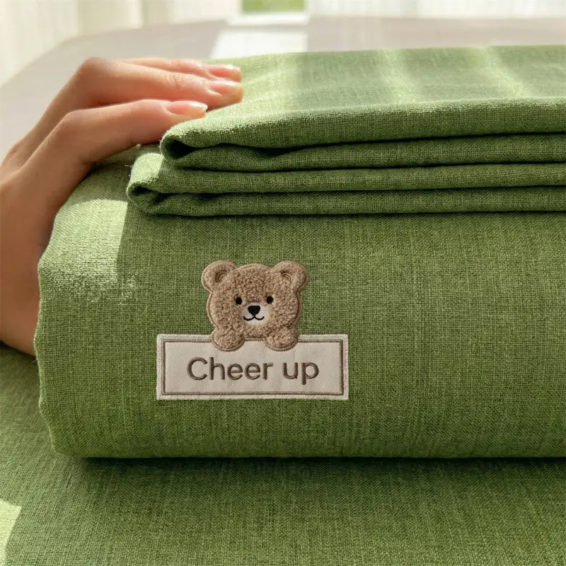 Pure Cotton Coarse Cloth Fitted Sheet, Summer Cooling Full-Coverage Bed Mat, Class A, Suitable for Mother and Baby, Dustproof Mattress Protector