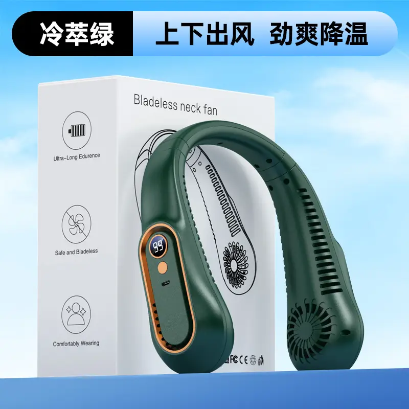 Powerful Wind Neck Fan, Silent, Long-Lasting Battery Life, 100-Speed Strong Wind, Portable Cooling Neck Fan, Factory Direct Supply