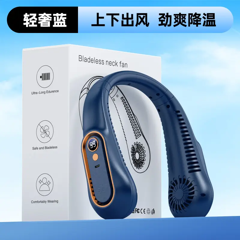 Powerful Wind Neck Fan, Silent, Long-Lasting Battery Life, 100-Speed Strong Wind, Portable Cooling Neck Fan, Factory Direct Supply