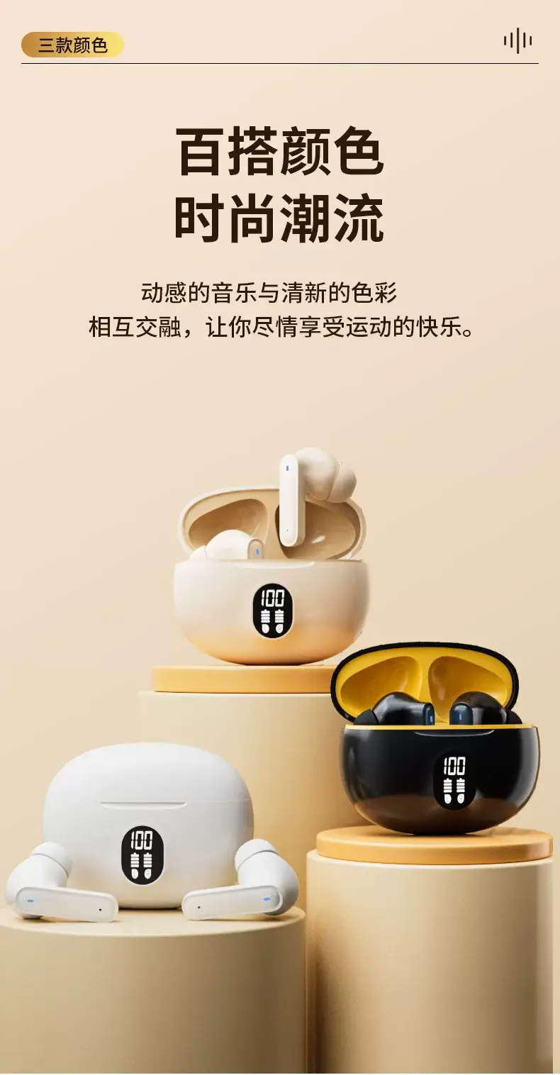 Bluetooth Earphones 2026 New Model Smart Wireless Noise-Cancelling High-Quality In-Ear Earphones with Power Display Cross-Border Earphones — feature 1