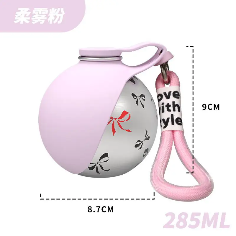 Cross-Border Pet Supplies Stainless Steel Water Bottle Round Travel Cup Outdoor Foldable Portable Pet Water Dispenser for Cats and Dogs