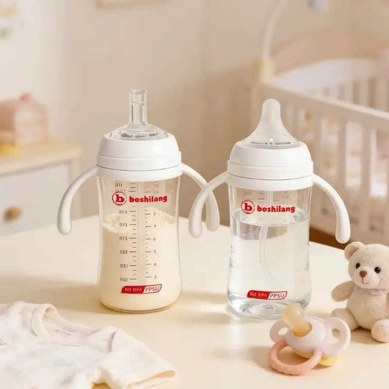 [New Product] Ppsu Baby Bottle for 3-6 Months and over One Year Old, Imitation Breast Milk, Anti-Colic, Kidsren's Straw Cup