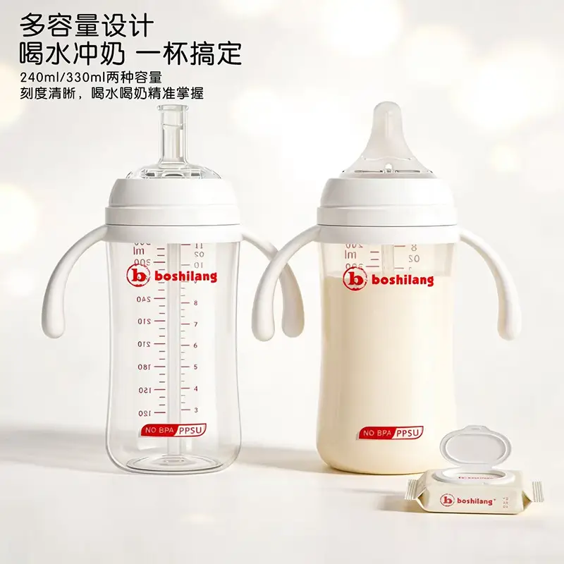 [New Product] Ppsu Baby Bottle for 3-6 Months and over One Year Old, Imitation Breast Milk, Anti-Colic, Kidsren's Straw Cup — feature 1