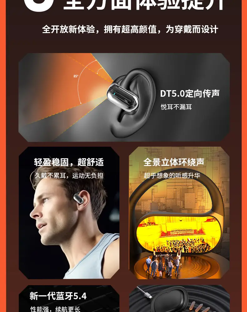 Cross-Border Hot-Selling Ai Smart Translation Bluetooth Earphones, Non-In-Ear Wireless Over-Ear Sports Earphones with Long Battery Life Q16S — feature 13