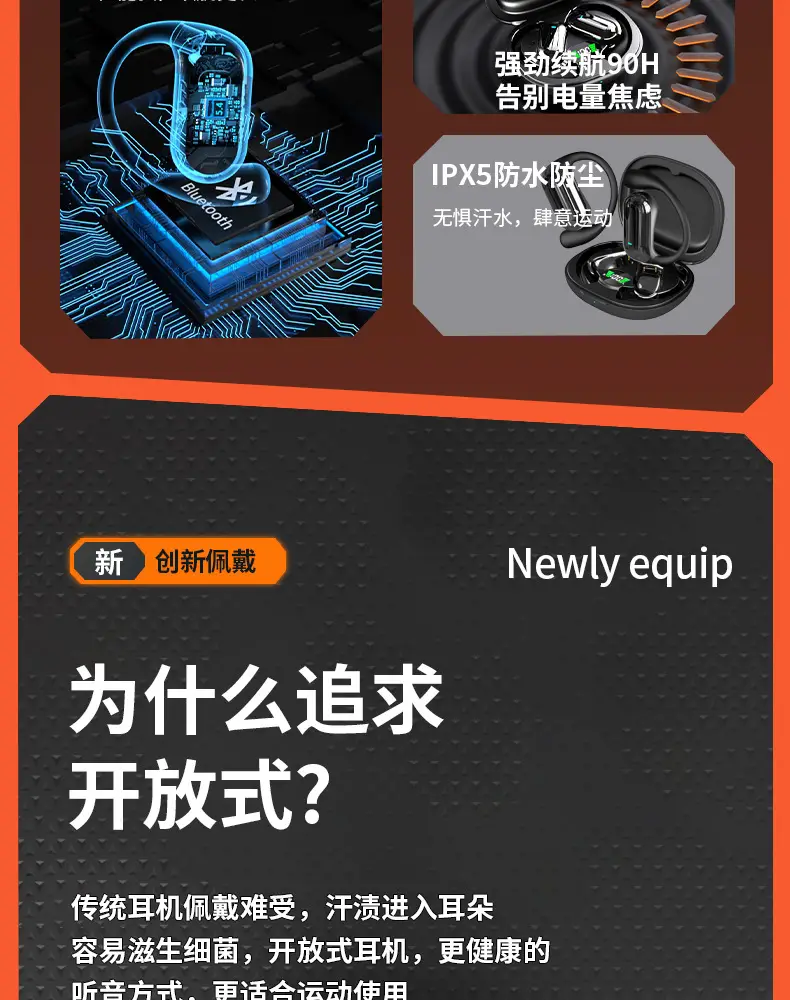 Cross-Border Hot-Selling Ai Smart Translation Bluetooth Earphones, Non-In-Ear Wireless Over-Ear Sports Earphones with Long Battery Life Q16S — feature 14
