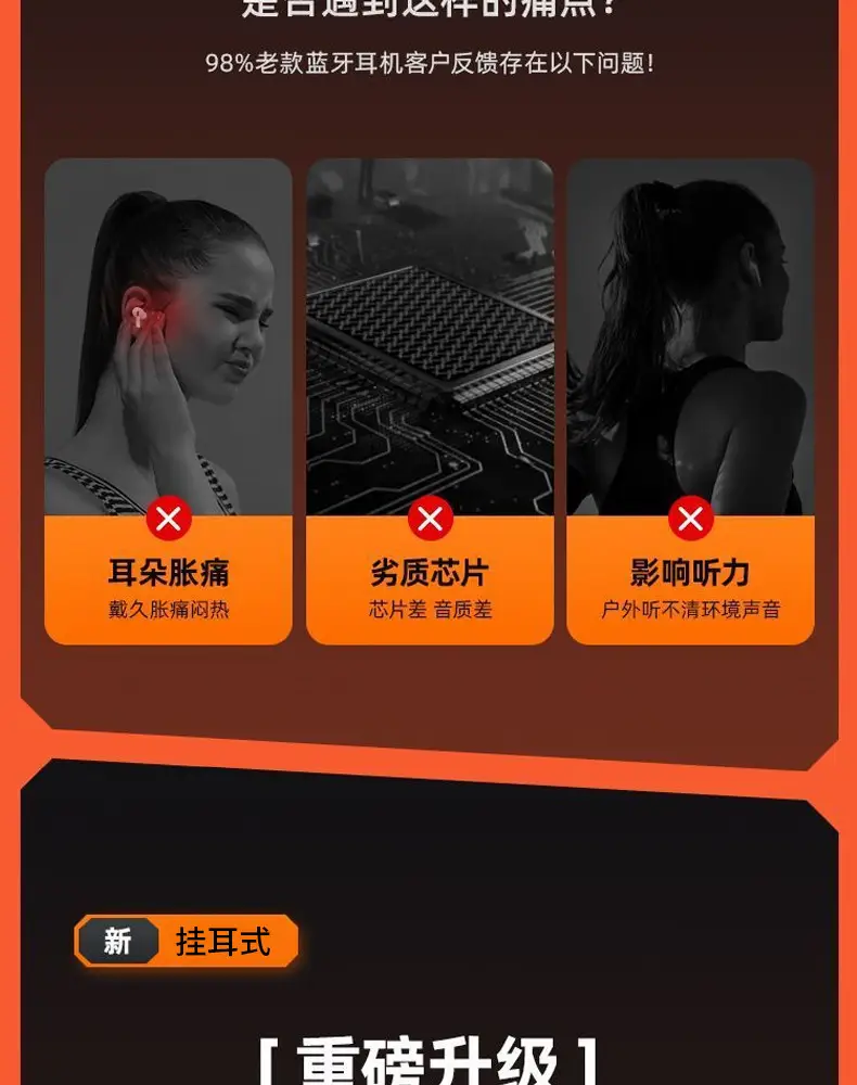 Cross-Border Hot-Selling Ai Smart Translation Bluetooth Earphones, Non-In-Ear Wireless Over-Ear Sports Earphones with Long Battery Life Q16S — feature 9