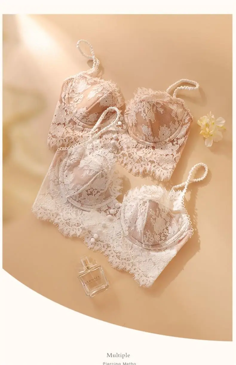 Sexy Backless Lingerie for Women with Large Busts, Ultra-Thin U-Shaped Lace Bra That Makes the Chest Appear Smaller, French Style — feature 31