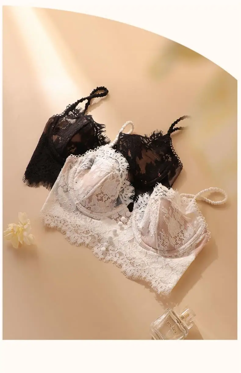 Sexy Backless Lingerie for Women with Large Busts, Ultra-Thin U-Shaped Lace Bra That Makes the Chest Appear Smaller, French Style — feature 33
