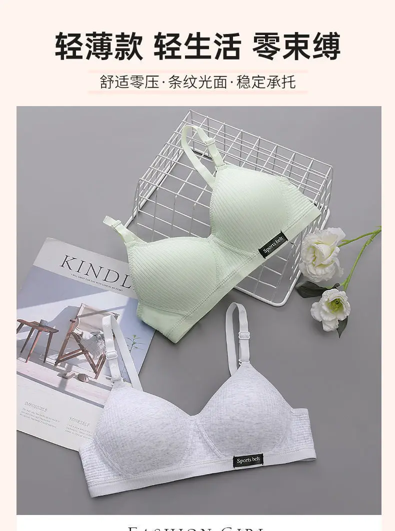 Thin, Seamless Bra for High School Students during Their Developmental Period, Comfortable for Small Busts, No Underwire, Black — feature 2