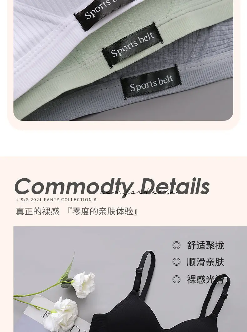 Thin, Seamless Bra for High School Students during Their Developmental Period, Comfortable for Small Busts, No Underwire, Black — feature 5